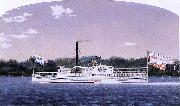 James Bard Nelly Baker, New England steamboat built 1855 Sweden oil painting artist